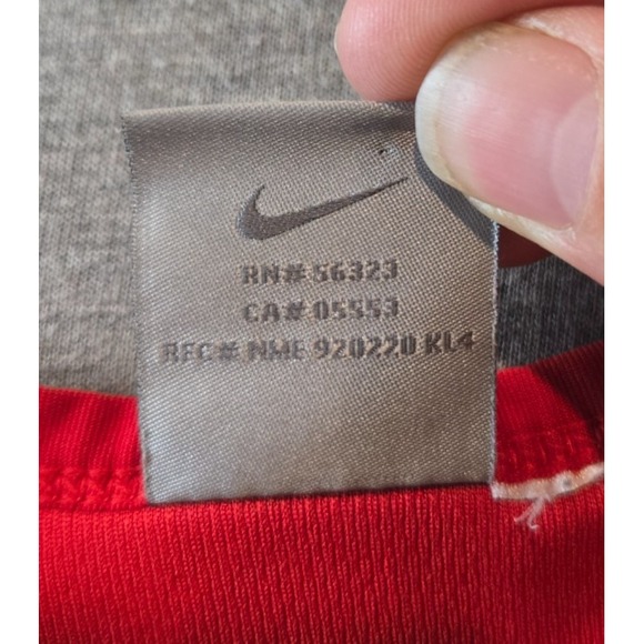 Vintage Nike Shirt Mens Size S Red Long Sleeve Embroidered Swoosh‎ Logo Y2K Boxy - Picture 4 of 8